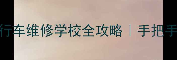 零基础3个月拿证自行车维修学校全攻略手把手教你从学徒变技术大牛