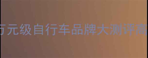 全网最全20款万元级自行车品牌大测评高端玩家必看避坑指南