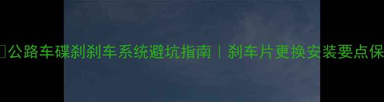 公路车碟刹刹车系统避坑指南刹车片更换安装要点保养全