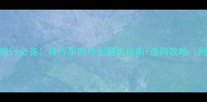 城市骑行必备自行车内外胎避坑指南选购攻略附保养技巧