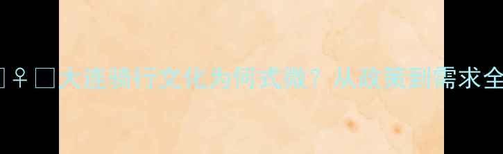 大连骑行文化为何式微从政策到需求全