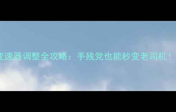 山地车变速器调整全攻略手残党也能秒变老司机附保养干货