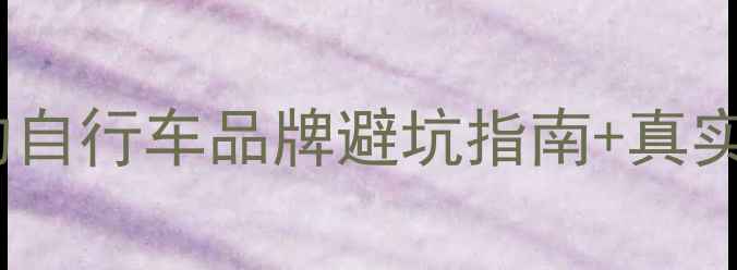 必入最好骑的自行车品牌避坑指南真实测评附车型推荐