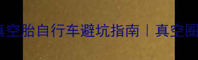 新手必看真空胎自行车避坑指南真空圈安装维修全攻略