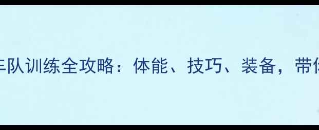 新手必看自行车车队训练全攻略体能技巧装备带你快速晋升一级车队