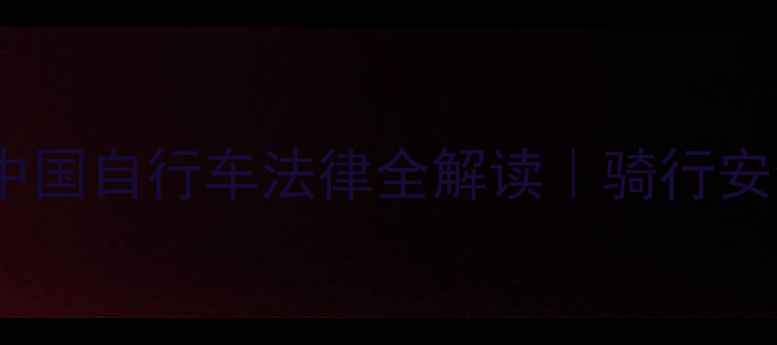 最新中国自行车法律全解读骑行安全必看指南