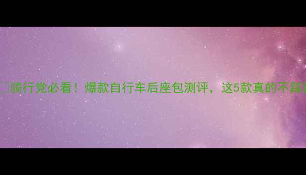 骑行党必看爆款自行车后座包测评这5款真的不踩雷