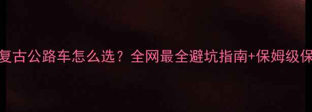 复古公路车怎么选全网最全避坑指南保姆级保养教程