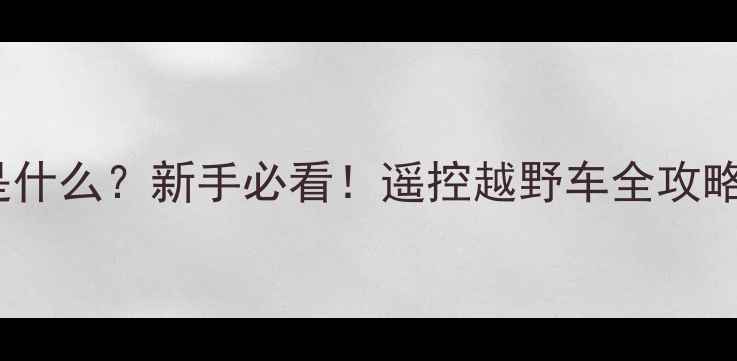 山地车RC是什么新手必看遥控越野车全攻略附避坑指南